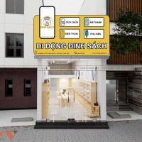 Thiết kế nội thất shop điện thoại Đinh Sách hiện đại 51m2